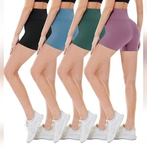 4 Pack Bike Shorts for Women Size Small-Medium High Waist 5"